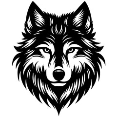 Silueta de cabeza de lobo