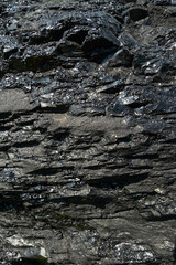 Hard coal texture. Black background.