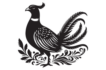 Peacock silhouette vector illustration