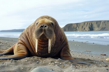 walrus on an arctic beach
