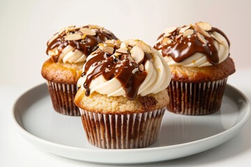Elegant Cannoli Cupcakes with Bittersweet Chocolate and Orange Peel