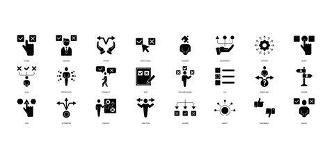 Choice icons set. Set of editable stroke icons.Set of Choice