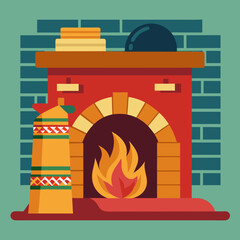 Warm fireplace
