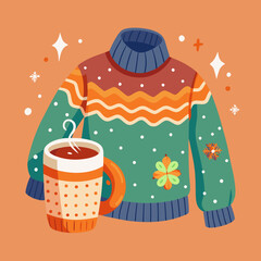 Cozy sweater and hot cocoa