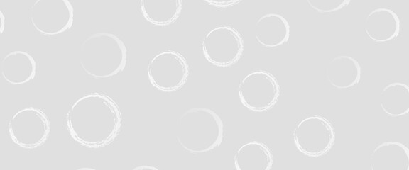 Vector circle shapes drawn with dry brush, design elements In doodle style.