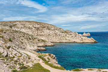 Paysage rocheux des iles du Frioul