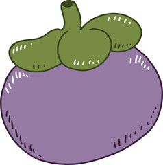 Cartoon tropical fruit named mangosteen