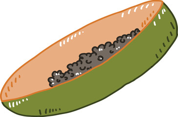 Cartoon tropical fruit name's papaya