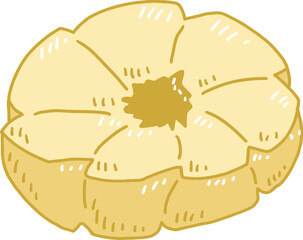 Cartoon tropical fruit name's pineapple cut