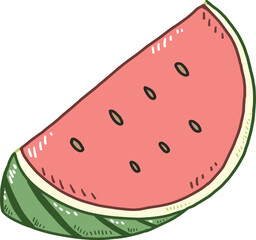 Cartoon tropical fruit named watermelon