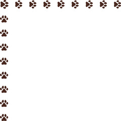 Animal paw print round border frame 