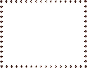 Animal paw print round border frame  © ppdesign