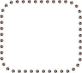 Animal paw print round border frame 