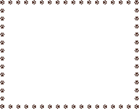 Animal paw print round border frame 