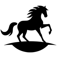 Silhouette of a running horse logo