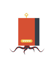 Book Robot Illustration. Robot icon
