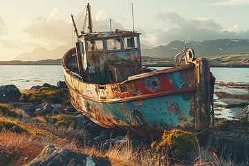 lobster boat old fish sea ship