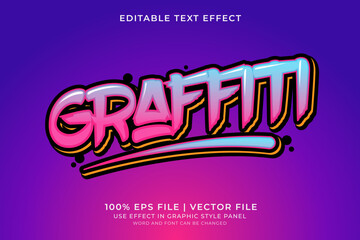 Text effect Graffiti style editable vector