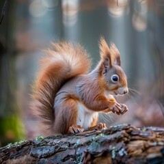 Sciurus vulgaris,Red squirrel in the wild 
