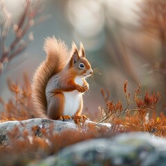 Sciurus vulgaris,Red squirrel in the wild 