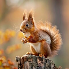 Sciurus vulgaris,Red squirrel in the wild 