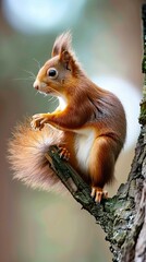 Sciurus vulgaris,Red squirrel in the wild 