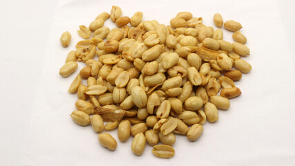 Delicious fried peanuts isolated