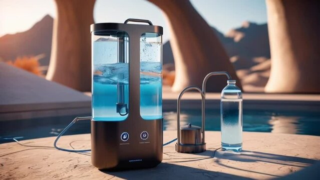 Water filter machine on pool