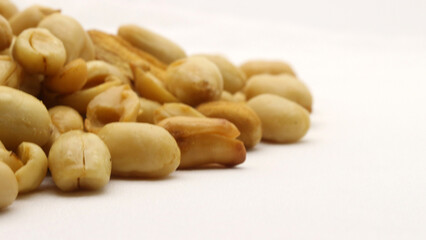 Delicious fried peanuts isolated