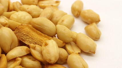 Delicious fried peanuts isolated