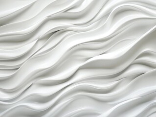 Obraz premium Hyperrealistic natural look White wave lines, 3d rendering abstract background with wavy texture for design and decoration. Abstract pattern in white color. Background for banner