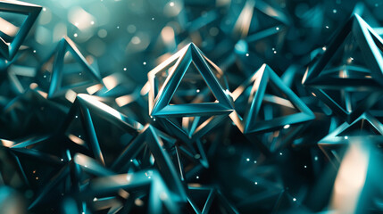 Cluster of 3D tetrahedrons arranged in a circular pattern.