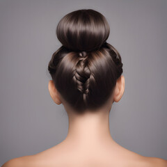 portrait of a woman with long hair Bun Hairpiece Trendy Ponytail Extension Easy Apply for Women