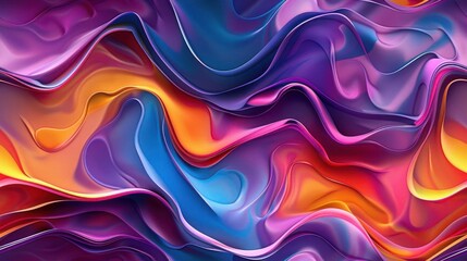 abstract wave pattern, vibrant hues, flowing shapes, dynamic movement