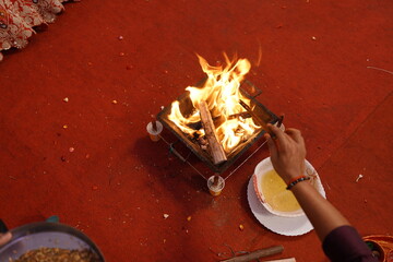 Mumbai, India 9th April 2024: Indian Wedding rituals, Customs and Traditions for bride or Dulhan....