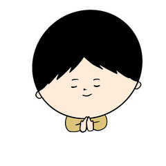 手を合わせる人