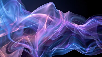 Abstract fractal pattern with intricate waves in mesmerizing shades of blue and purple
