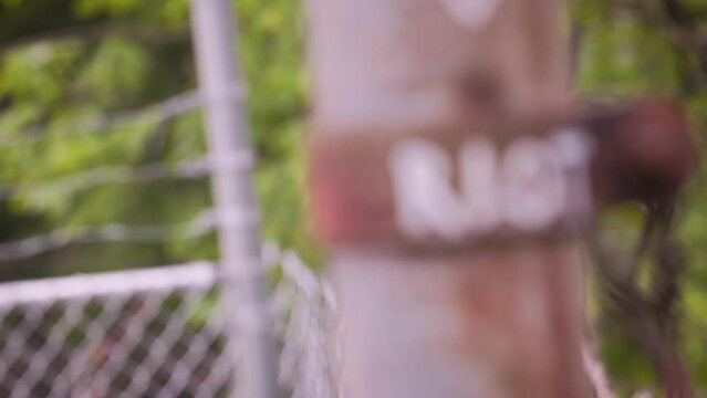 Rusted chain link fence