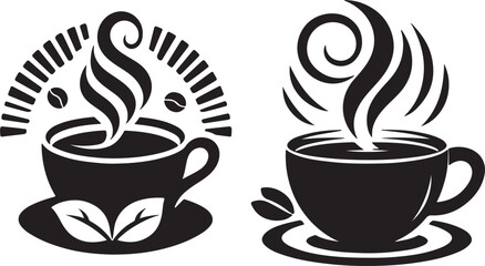Coffee silhouette vector illustration