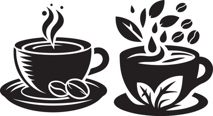 Coffee silhouette vector illustration