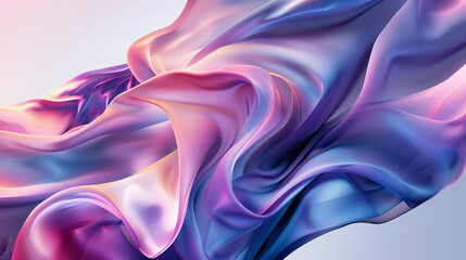 Obraz premium Liquid shapes abstract holographic 3D wavy background
