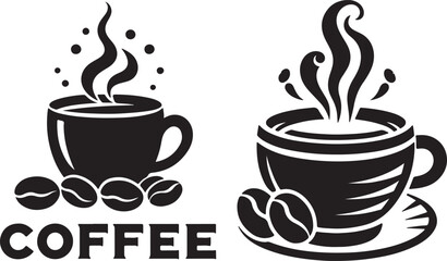 Coffee silhouette vector illustration