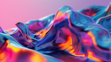Obraz premium Abstract background with vibrant flowing shapes in pink, blue, and orange