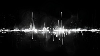 audio waveform with black background