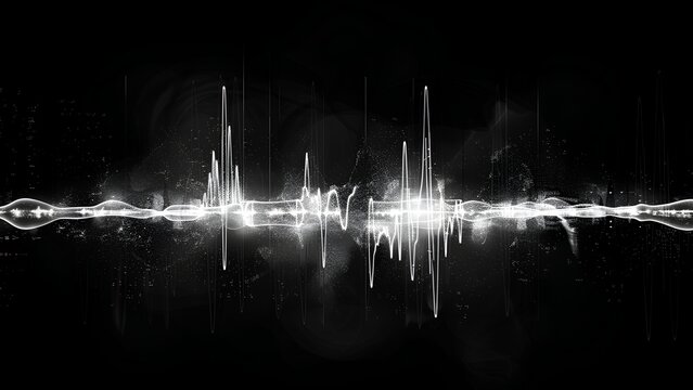 audio waveform with black background