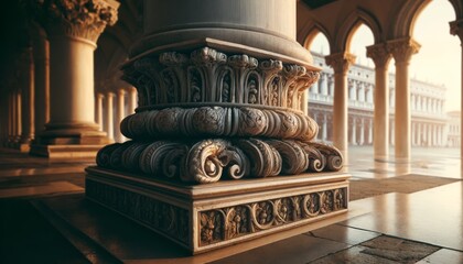 Close-up of a detailed column base in St.