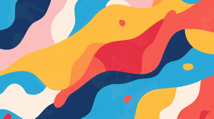 Colorful and Minimalist Abstract Summer Pattern in Flat Colors