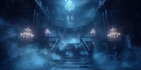 Grand Staircase in a Mysterious Mansion