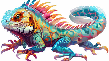 Fototapeta premium Colorful Iguana Illustration