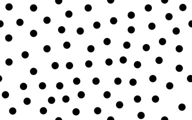 Black dot doodle seamless pattern creative circle trendy minimalist retro style geomatric art children on white background transparent texture for textile fabric paper print modern party polka shape © pixel.99